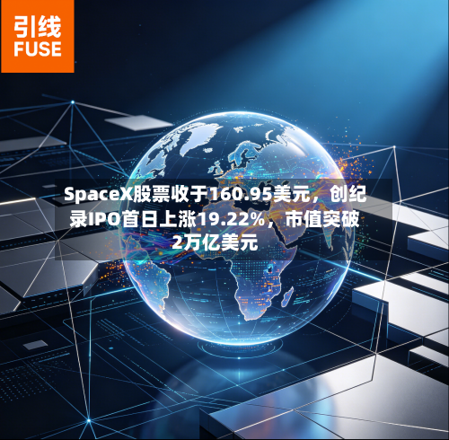 SpaceX股票收于160.95美元，创纪录IPO首日上涨19.22%	，市值突破2万亿美元-第2张图片