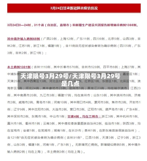 天津限号3月29号/天津限号3月29号是几点
