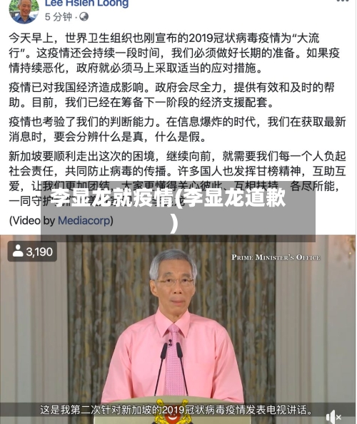 李显龙就疫情(李显龙道歉)-第2张图片