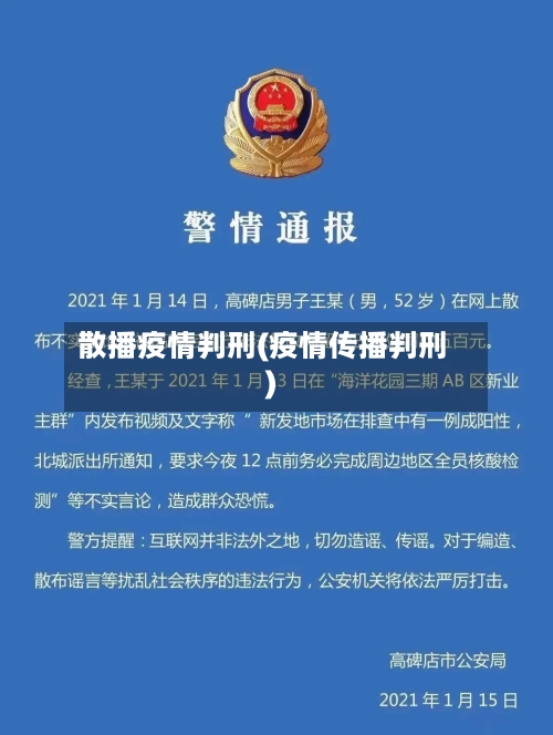 散播疫情判刑(疫情传播判刑)