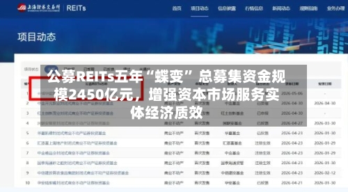 公募REITs五年“蝶变	” 总募集资金规模2450亿元	，增强资本市场服务实体经济质效-第2张图片