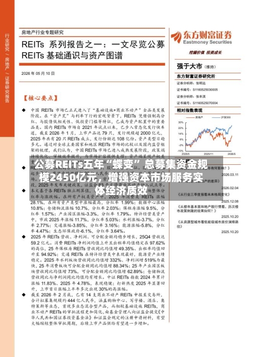 公募REITs五年“蝶变	” 总募集资金规模2450亿元	，增强资本市场服务实体经济质效-第3张图片