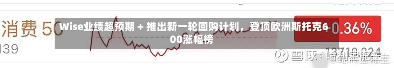 Wise业绩超预期 + 推出新一轮回购计划，登顶欧洲斯托克600涨幅榜-第2张图片