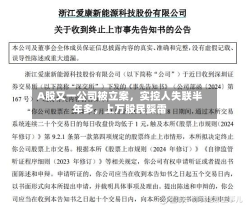A股又一公司被立案，实控人失联半年多，上万股民踩雷-第2张图片