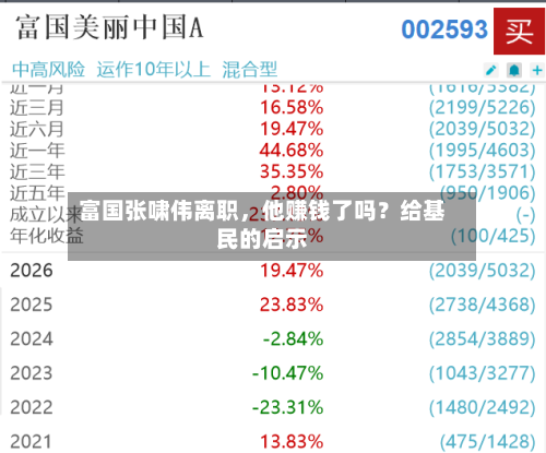富国张啸伟离职，他赚钱了吗？给基民的启示