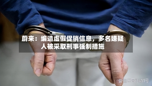 蔚来：编造虚假促销信息，多名嫌疑人被采取刑事强制措施-第2张图片