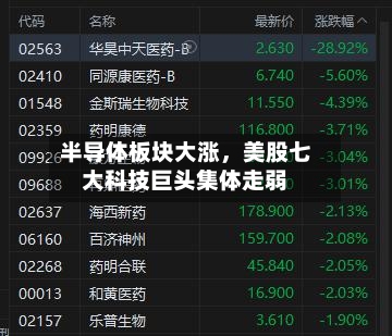 半导体板块大涨，美股七大科技巨头集体走弱-第2张图片
