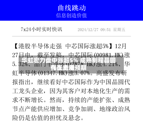 华虹宏力盘中涨超5% 成熟制程晶圆代工费用存在上涨预期-第2张图片