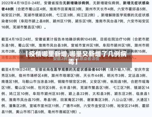 【疫情哪里新增,哪里又新增了几例病毒】