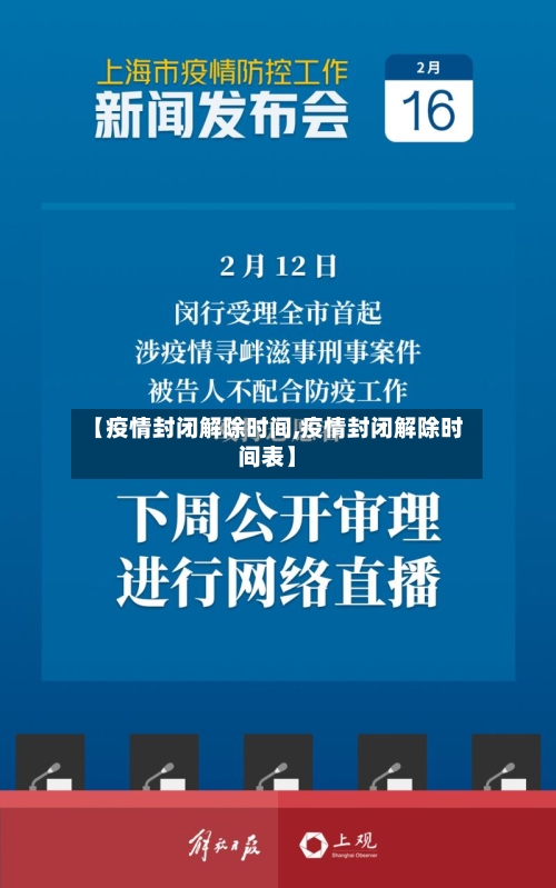 【疫情封闭解除时间,疫情封闭解除时间表】-第2张图片