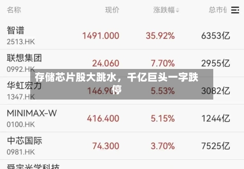 存储芯片股大跳水，千亿巨头一字跌停-第3张图片